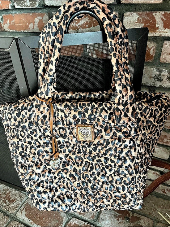 Brighton Handbags - NWT Brighton Karter Large Utility Tote in Brown & Black Leopard Print